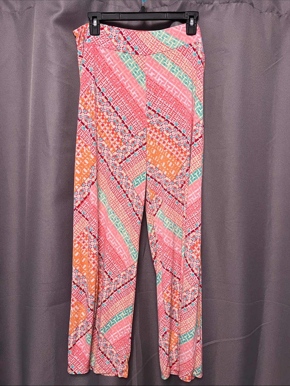 Cato Pink Multicolor Wide-Leg Patterned Pants